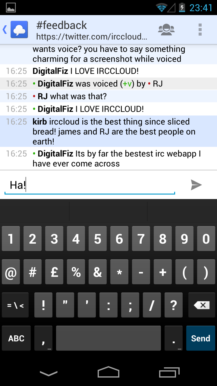 Android Chat View, with keyboard